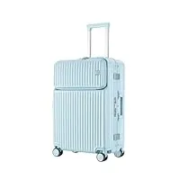 reekos bagage cabine valise cabine cadre en aluminium léger dur résistant aux bagages de valise très durable de bagage À main bagage valises de voyage valise (color : blue, size : 22inch)
