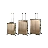 travelhouse tokyo t6035 valise de voyage à roulettes en aluminium différentes tailles et couleurs, or, handgepäck, mittlerer und großer koffer set, ensemble de valises