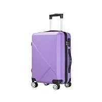 bagage cabine valise cabine valise rigide pour bagages À main avec roulettes, valise rigide légère bagage valises de voyage valise (color : purple, size : 24in)