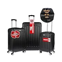 christian wippermann valise rigide à roulettes avec cadenas tsa 4 roulettes et coque rigide en abs à 360° - tailles m, l, xl - noir, noir., 75 x 46 x 30 cm (bxhxt), set de valises rigides