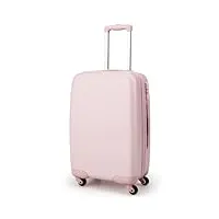 costway bagage à main 20" avec roulettes, valise coque rigide en pc avec poignée réglable en hauteur approuvé par les compagnies aériennes, pour vacances voyages d’affaires (rose)