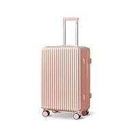 bkekm bagages cabine valise de luxe résistante aux rayures, sans fermeture éclair, cadre en aluminium, valise à roulettes à 360 °, bagage portable poids léger