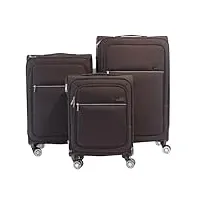 condotti casimir lot de 3 valises, noir, ensemble de valises de haute qualité avec 8 roulettes pivotantes pour un transport facile.