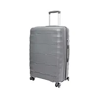 a1 fashion goods arcturus valise robuste à 8 roues en polypropylène léger et extensible, gris, large | 76x52x30/5cm/ 4.40kg, 103+17l, valise