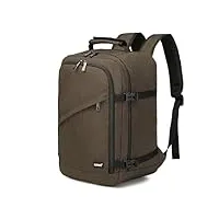 kono sac de cabine 40 x 20 x 25 cm pour ryanair sac à dos de voyage cabine taille 20 l, marron