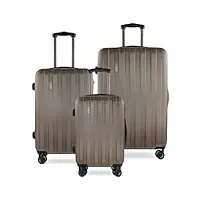 bugatti lima set de valises à parois rigides (s, m & l) - ensemble de valises, 3 pièces, bronze