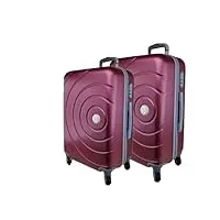 lot de 2 valises rigides, valise moyenne et grande, bordeaux, mediana de 24 pulgadas + grande de 28 pulgadas, valises rigides avec roues pivotantes à 360°