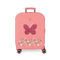 enso beautiful natura valise cabine rose 40 x 55 x 20 cm rigide abs fermeture tsa 37l 3,22 kg 4 roues doubles bagage main, rose, valise cabine