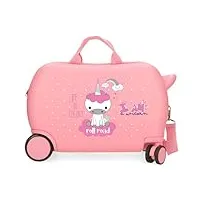 roll road i am unicorn valise pour enfant rose 45 x 31 x 20 cm rigide abs 24,6 l 1,8 kg 2 roues bagage main, rose, valise pour enfant