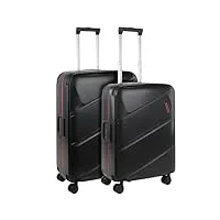 jaslen - set de valises rigides 4 roulettes - valise grande taille, valise soute avion, bagages pour voyages, lot de valises à roulette. fabriquées en pp matériau résistant, noir