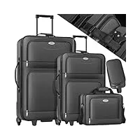 kesser® lot de 4 valises à roulettes | valise de voyage avec roulettes | ensemble complet de 4 valises d'affaires | s m l xl | compartiment filet | roulettes | poignée télescopique | valise de voyage