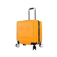 drmee valise à main valise de chariot réglable de bagage pour le voyage embarquement serrure À combinaison bagage À main bagages cabine (color : yellow, size : 18inch)