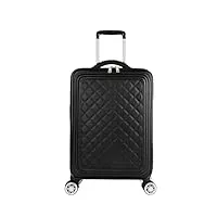 drmee valise à main bagages de voyage, bagages robustes latéraux souples avec 4 valises pour femmes À roulettes bagages cabine (color : black, size : 18in)