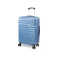 pierre cardin soleil valise – bagage de voyage rigide avec 8 roulettes pivotantes à 360 degrés | serrures tsa et poignée télescopique, bleu élémentaire, m, valise
