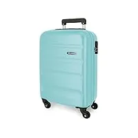 roll road flex valise de cabine bleue 35 x 55 x 20 cm rigide abs fermeture à combinaison latérale 33 l 2,78 kg 4 roues doubles bagage main, bleu, valise cabine