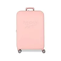 reebok franklin valise moyenne rose 49 x 70 x 27 cm rigide abs fermeture tsa 72l 3,8 kg 4 roues doubles by joumma bags, rose, valise moyenne