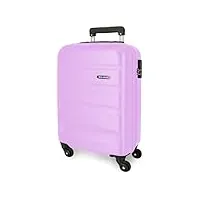 roll road flex valise de cabine violette 35 x 55 x 20 cm rigide abs fermeture à combinaison latérale 33 l 2,78 kg 4 roues doubles bagage main, violet, valise cabine