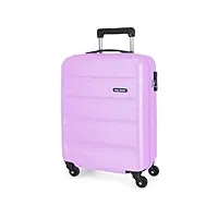 roll road flex valise de cabine rigide abs 38 x 55 x 20 cm fermeture à combinaison latérale 33 l 2,46 kg 4 roues doubles bagage main, violet, valise de cabine