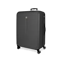 roll road cambodia valise moyenne noire 46 x 65 x 23 cm en abs rigide avec serrure latérale 56 l 3,8 kg 4 roues doubles noir/blanc, noir/blanc, valise moyenne
