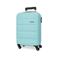 roll road flex valise de cabine bleue 38 x 55 x 20 cm rigide abs fermeture à combinaison latérale 33 l 2,46 kg 4 roues doubles bagage main, bleu, valise cabine