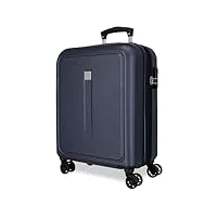 roll road cambodge valise de cabine bleue 40 x 55 x 20 cm rigide abs fermeture à combinaison latérale 37 l 2,78 kg 4 roues doubles bagage main, bleu, valise cabine