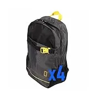 national geographic lot de 4 sacs à dos de voyage léger pour randonnée, randonnée, imperméable, avec plusieurs poches, ceinture réglable, rembourré, sac de 18 l, écologique, noir et jaune, jaune et