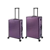 travelhouse oslo t6005 valise de voyage à roulettes en aluminium différentes tailles et couleurs, lilas, mittlerer & großer koffer set, ensemble de valises