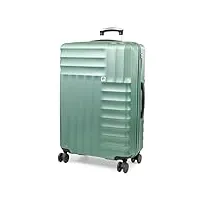pierre cardin soleil valise – bagage de voyage rigide avec 8 roulettes pivotantes à 360 degrés | serrures tsa et poignée télescopique, vert sauge, l, valise