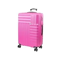 pierre cardin soleil valise – bagage de voyage rigide avec 8 roulettes pivotantes à 360 degrés | serrures tsa et poignée télescopique, rose, l, valise