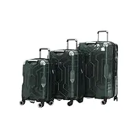bagage à main lot de 3 bagages serrure à combinaison bagages valise chariot réglable bagages loisirs voyage bagages bagage à main (green)