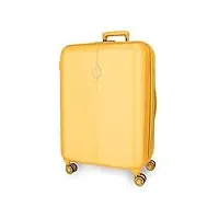 el potro vera valise moyenne jaune 49 x 70 x 28 cm rigide abs fermeture tsa 81l 4,14 kg 4 roues doubles, citronier, valise moyenne