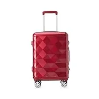 pipons valise cabine valise À roulettes silencieuse, bagage de cabine de luxe, cloison multifonctionnelle, valise À roulettes valise de voyage (color : rot, size : 20in)