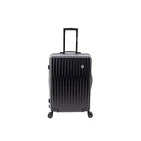 john travel valise 60 cm, dure abs, 4 roues, diamond 84, noir, mediano, valise de voyage rigide abs avec quatre roues et tsa