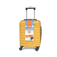 kinston valise cabine jaune 4 roues détachables - bagage à main léger et durable, taille lowcost, roues pivotantes amovibles