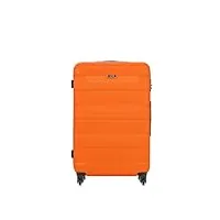 ochnik | valise cabine | 72 x 47 x 29 cm | valise rigide | valise de voyage avec 4 roulettes | taille moyenne | bagage à main | durable | avec abs | verrouillage numérique, orange, l