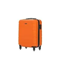 ochnik | valise cabine | 72 x 47 x 29 cm | valise rigide | valise de voyage avec 4 roulettes | taille moyenne | bagage à main | durable | avec abs | verrouillage numérique, orange, s