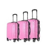 nespiq travelite valise 3 pièces ensembles de bagages résistance À l'usure 20/24/28 pouces valise légère spinner roues travelite valise cabine (color : d, size : 3pcs)