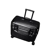 nespiq travelite valise valise rigide durable pc + abs avec double roulettes, valise cosmétique travelite valise cabine (color : black, size : 18in)