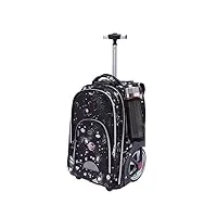 konfiur sac à dos à roulettes - 45 l - valise scolaire - sac à dos pour ordinateur portable - trailer - sac de voyage - 33 x 25 x 49 cm - gris étoilé, gris étoilé, norm, décontracté