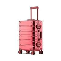 yxzyfpp bagage de cabine de luxe léger et silencieux avec roulettes résistance à l'abrasion valise de chariot en alliage de magnésium tout en aluminium bagage d'affaires lisse (b 28)