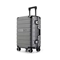 yxzyfpp bagage portable silencieux anti-rayures, roue universelle à double rangée, verrouillage par mot de passe à trois bits, roue de bagage de cabine, bagage de voyage lisse (grey)