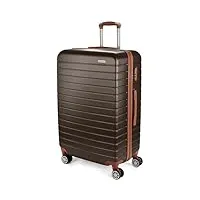 brubaker valise rigide paris - trolley de voyage avec serrure à numéro, 4 roues et poignées de confort - valise à roulettes 43 x 66,5 x 26 cm - abs valise dure (xl - marron et marron clair)