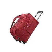 kjhyypp sac de sport à roulettes, sac à dos à roulettes, sac à dos de voyage à roulettes, embarquable, noir/gris, adapté aux hommes et aux femmes (red large)