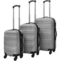 valise vidaxl jeu de valises rigides 3 pièces argenté