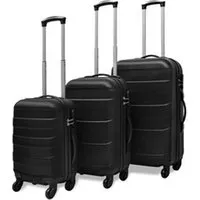 valise vidaxl ensemble valise rigide de trois pièces noir