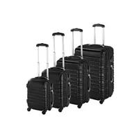 set de 4 valises et plus tectake set de 4 valises trolley - abs - 4 roues pivotantes à 360° - noir