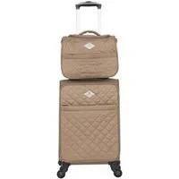 set de 2 valises gerard pasquier set de 2 valises lilas marron en polyester