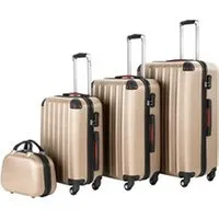 set de 4 valises et plus tectake set de 4 valises pucci - champagne