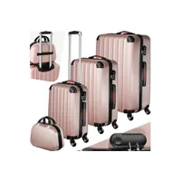 set de 4 valises et plus tectake set de 4 valises pucci - or rose