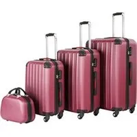 set de 4 valises et plus tectake set de 4 valises pucci - rouge bordeaux